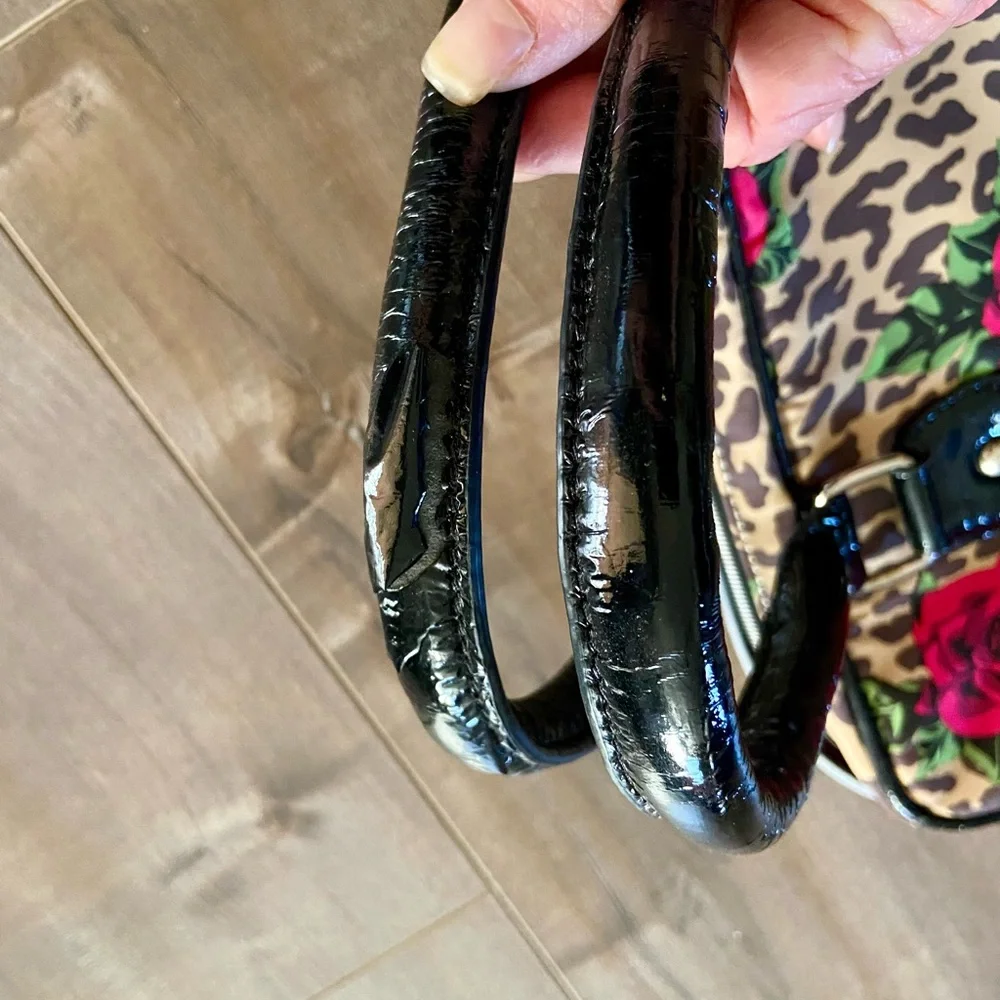 Vintage Betsey Johnson IPad, Laptop Padded Leopard and Roses Case Bag ,15” x 13